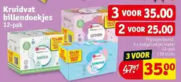 Kruidvat 3 x babydoekjes water 12-pak 720 stuks aanbieding
