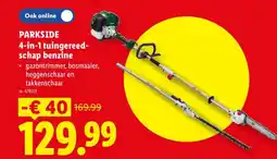 Lidl Parkside 4-in-1 tuingereed- schap benzine aanbieding