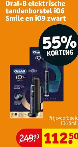 Kruidvat Oral-B elektrische tandenborstel iO6 Smile en iO9 zwart aanbieding