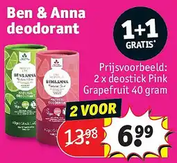 Kruidvat Ben & Anna deodorant aanbieding