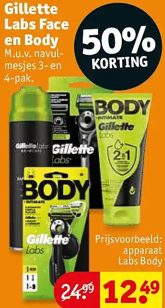 Kruidvat Gillette Labs Face en Body aanbieding