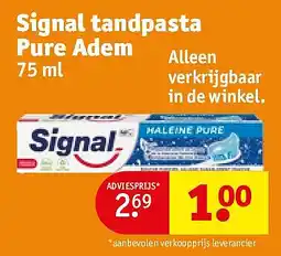 Kruidvat Signal tandpasta Pure Adem aanbieding