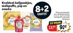 Kruidvat 10 x 6+M bio baby maispuffs naturel aanbieding