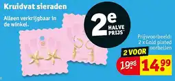 Kruidvat 2 x Gold plated oorbellen aanbieding