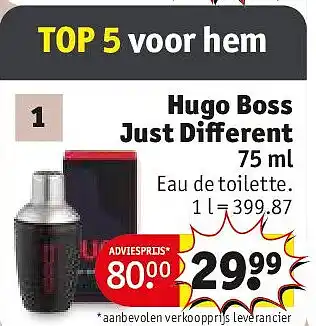 Kruidvat Hugo Boss Just Different aanbieding