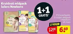 Kruidvat 2 x luiers midpack 1 Newborn 48 stuks aanbieding