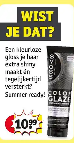 Kruidvat Syoss Color Glaze Neutraal Hair Glossing Toner aanbieding