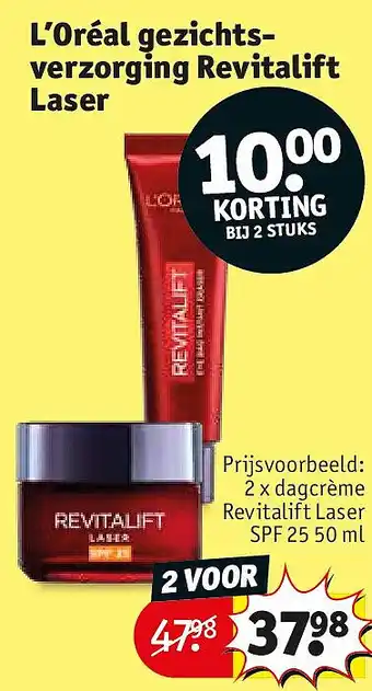 Kruidvat L’Oréal gezichtsverzorging Revitalift Laser aanbieding