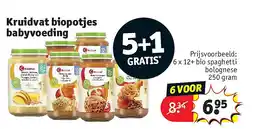 Kruidvat 6 x 12+ bio spaghetti bolognese aanbieding