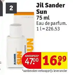 Kruidvat Jil Sander Sun aanbieding
