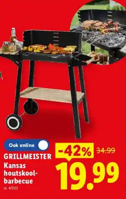 Lidl Grillmeister kansas houtskool- barbecue aanbieding