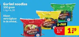 Kruidvat Gurimi noodles aanbieding