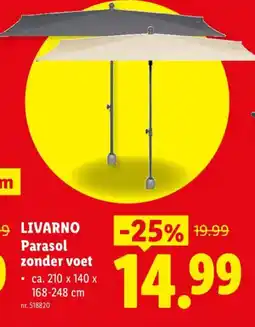 Lidl Livarno parasol zonder voet aanbieding