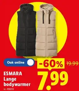 Lidl Esmara lange bodywarmer aanbieding