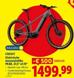 Lidl Crivit elektrische mountainbike peak, 27,5" of 29" aanbieding
