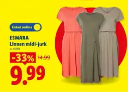 Lidl Esmara linnen midi-jurk aanbieding
