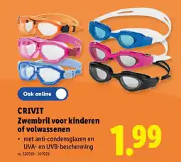 Lidl Crivit zwembril voor kinderen of volwassenen aanbieding