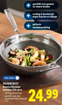 Lidl Silvercrest roestvrijstalen wokpan aanbieding