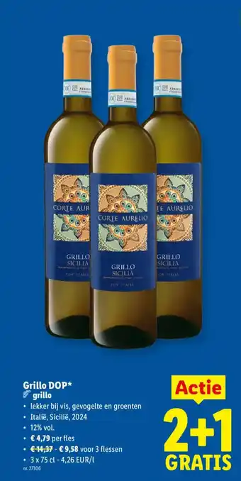 Lidl Grillo dop aanbieding