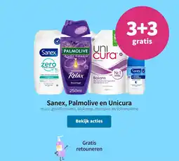 Plein.nl Sanex, palmolive en unicura aanbieding