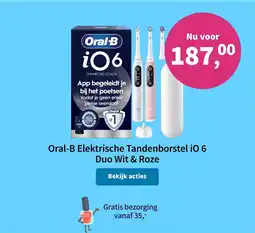 Plein.nl Oral-B Elektrische Tandenborstel iO 6 Duo Wit & Roze aanbieding