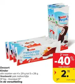 Carrefour Market Kinder Dessert aanbieding