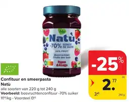 Carrefour Market Natù Confituur en smeerpasta aanbieding