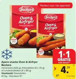 Carrefour Market Beckers Apero snacks Oven & Airfryer aanbieding