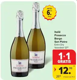 Carrefour Market Italië Prosecco Borgo San Pietro Extra Dry aanbieding