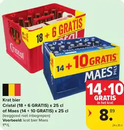 Carrefour Market Krat bier Cristal of Maes aanbieding