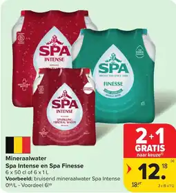 Carrefour Market Mineraalwater Spa Intense en Spa Finesse aanbieding