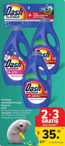 Carrefour Market Dash Vloeibaar wasmiddel en pods Platinum aanbieding
