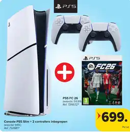 Carrefour Console PS5 Slim + 2 controllers inbegrepen aanbieding