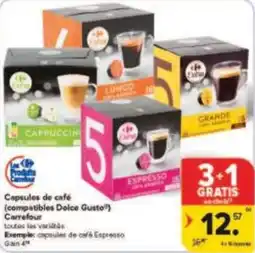Carrefour Drive Capsules de café compatibles dolce gusto aanbieding