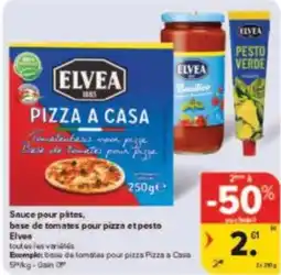 Carrefour Drive Sauce pour pâtes base de tomates pour pizza et pesto elvea aanbieding