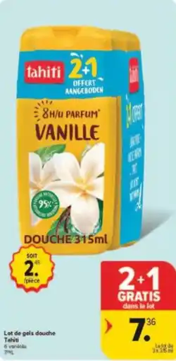 Carrefour Drive Lot de gels douche tahiti aanbieding