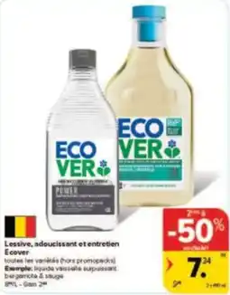 Carrefour Drive Lessive adoucissant et entretien Ecover aanbieding