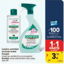 Carrefour Drive Lessive entretien et savon mains sanytol aanbieding
