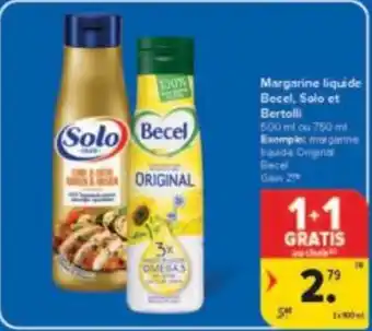 Margarine liquide becel solo et bertolli