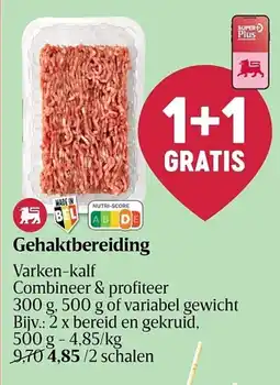 Delhaize Gehaktbereiding Varken kalf aanbieding