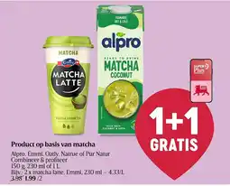 Delhaize Product op basis van matcha Alpro Emmi Oatly Natrue of Pur Natur aanbieding