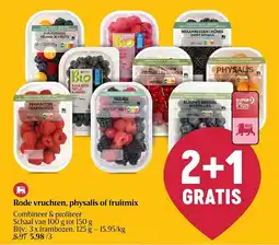 Delhaize Rode vruchten physalis of fruitmix aanbieding