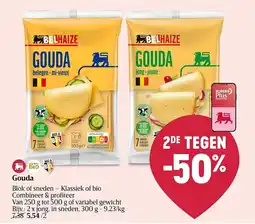 Delhaize Gouda blok of sneden klassiek of bio aanbieding