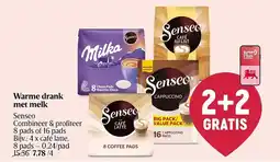 Delhaize Warme drank met melk senseo aanbieding