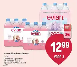 Delhaize Natuurlijk mineraalwater evian aanbieding