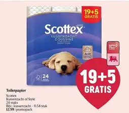 Delhaize Toiletpapier scottex kussenzacht of style aanbieding
