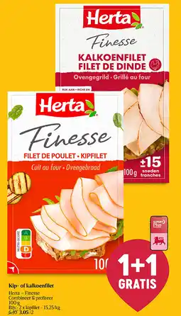 Delhaize Kip- of kalkoenfilet aanbieding