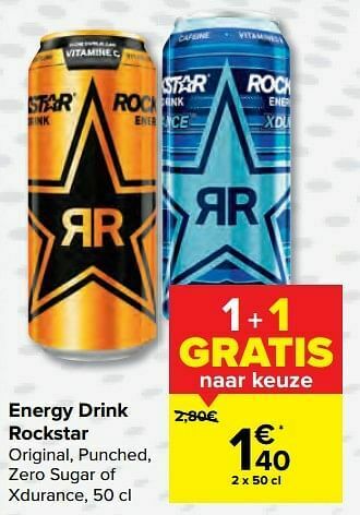 Carrefour Energy drink rockstar aanbieding