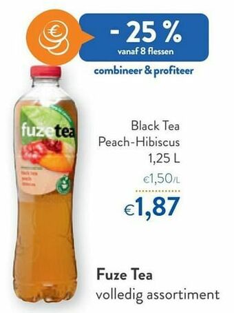 OKay Fuze tea black tea peach-hibiscus aanbieding