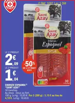 E.Leclerc Chorizo Espagnol Saint Azay aanbieding
